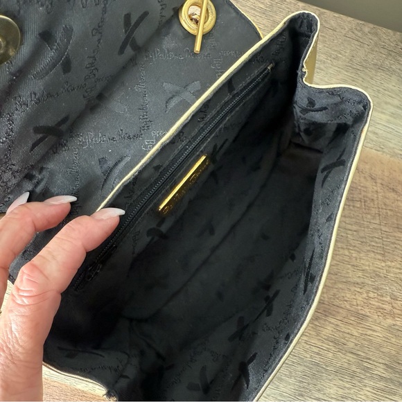 PALOMA PICASSO Vintage Gold X Bag Crossbody Chain Strap Snap Closure *Flaw* - Picture 8 of 16